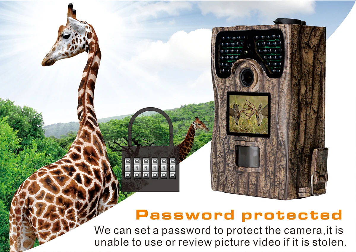 

New SV-TCM Hunting Camera 12MP LCD Screen Waterproof Infrared Low-Glow LED Night Vision Tracker Digital Camera