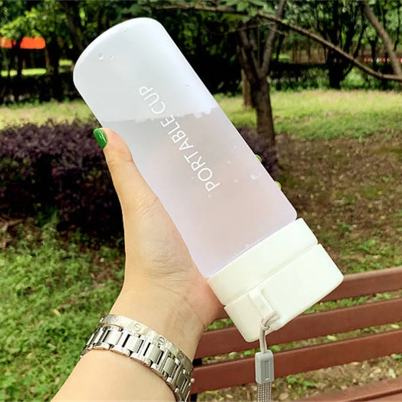 Frosted White 600/800ML BPA Free Leak Proof Water bottle Portable Sports Climbing Hiking Direct Drinking Bottle - Цвет: Frosted White