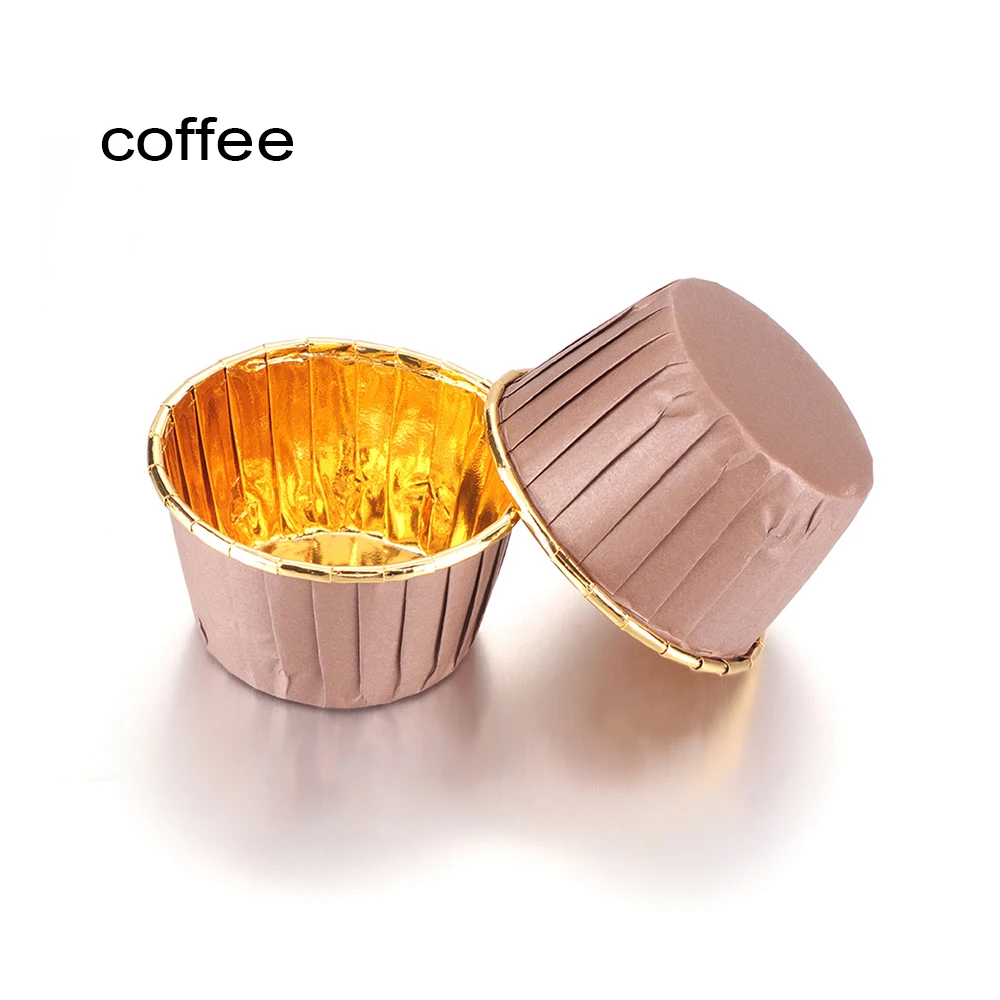 coffee 50pcs 50/100PCS сдобы форма для порционного кекса сковорода чехол Бумага жиронепроницаемый лоток для выпечки, формы для выпечки обертка Кондитерские инструменты для дома и Кухня аксессуары - Цвет: coffee 50pcs