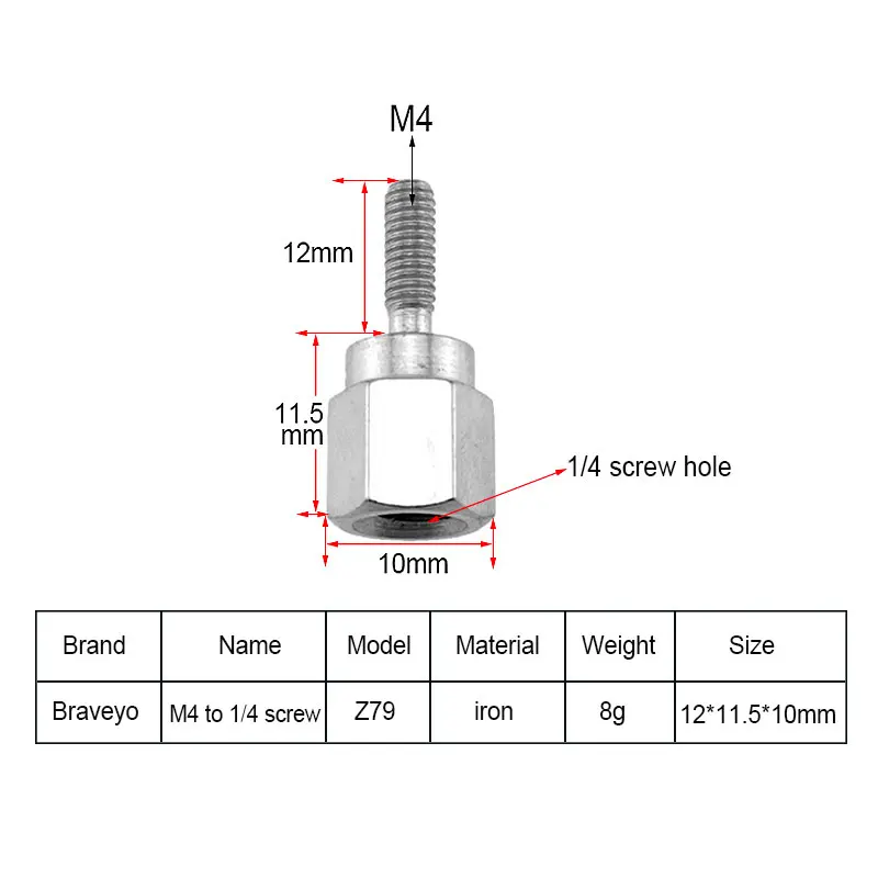 Description Picture 3 of item1/4 to M4 M6 Projector Conversion Screw Projector Camera Adapter Tripod Monopod Mobile Phone Bracket Photography Accessories