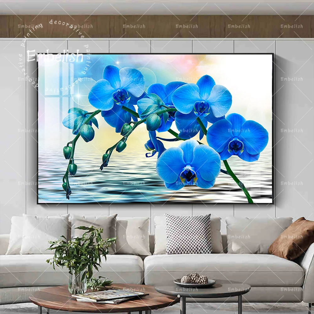 1 шт. синий цветок орхидеи для Гостиная Wall Art Плакаты HD печати холст картины