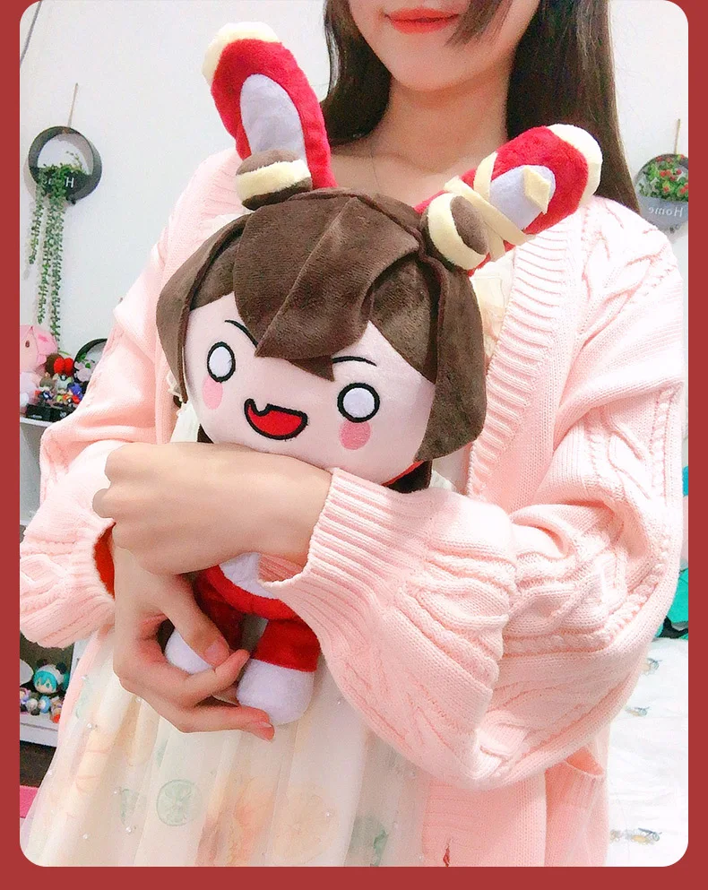 Game Genshin Impact Amber Rabbit Plush Doll Baron Bunny Stuffed Toys Cosplay Props Accessories Halloween Birthday Gifts 40CM