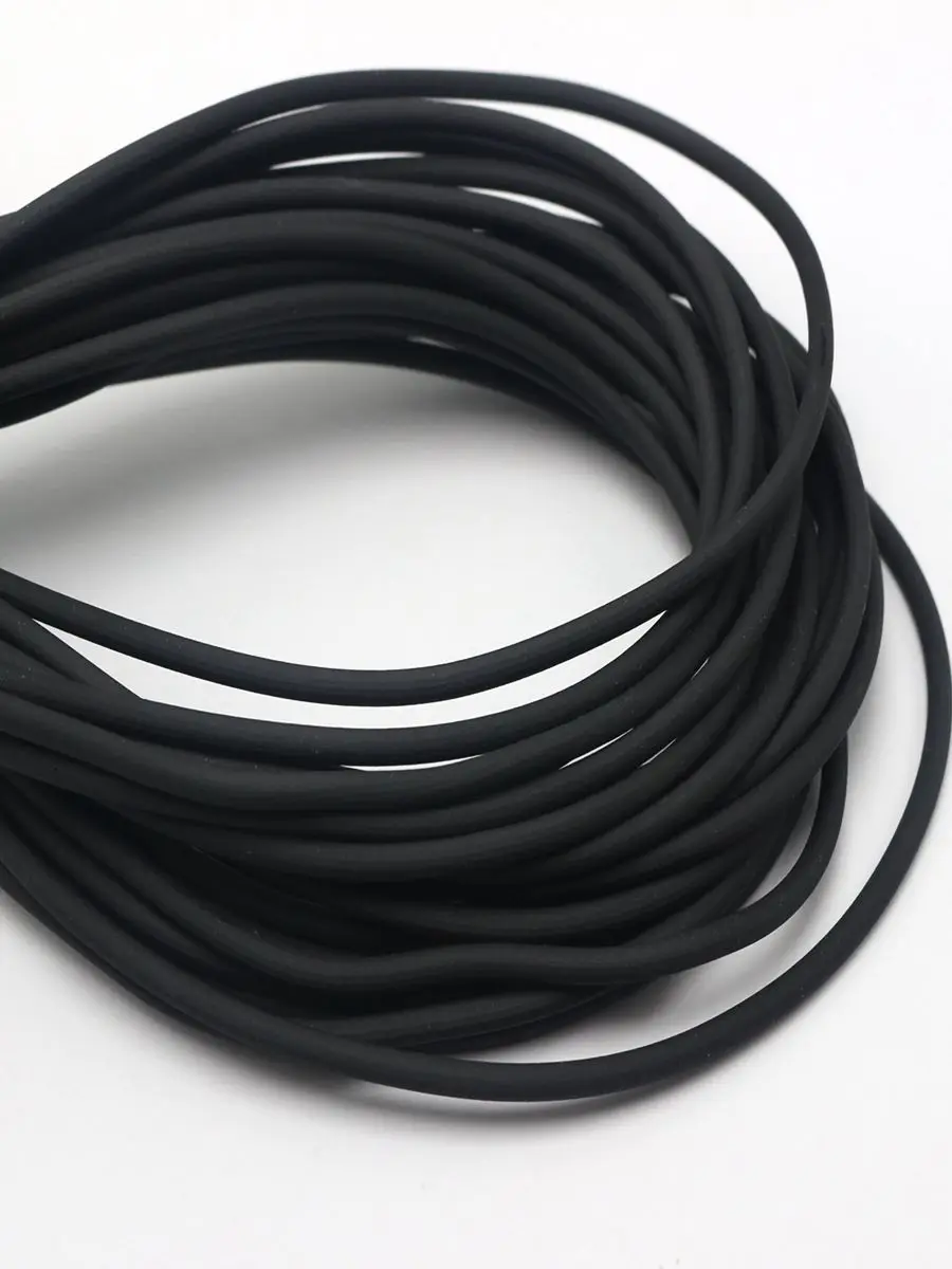 5.5 Yards Black Solid Rubber 3mm Cord Thread String for Necklace Pendants