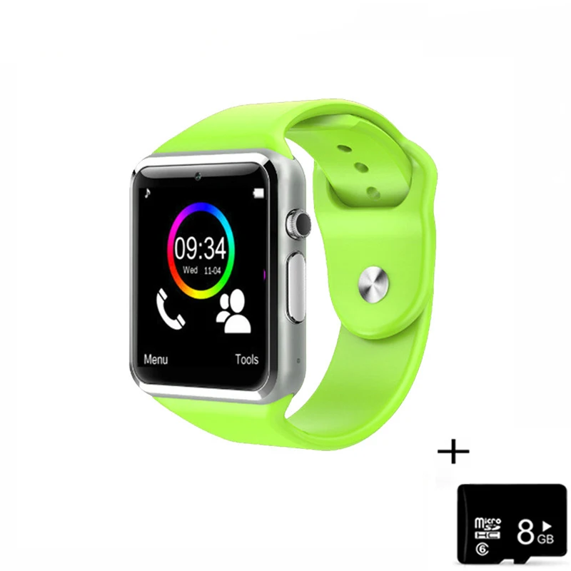 A1 наручные часы Bluetooth Смарт часы телефон фитнес Шагомер SIM Камера Smartwatch для apple Android Facebook Whatsapp дети ребенок - Цвет: Green with 8GB