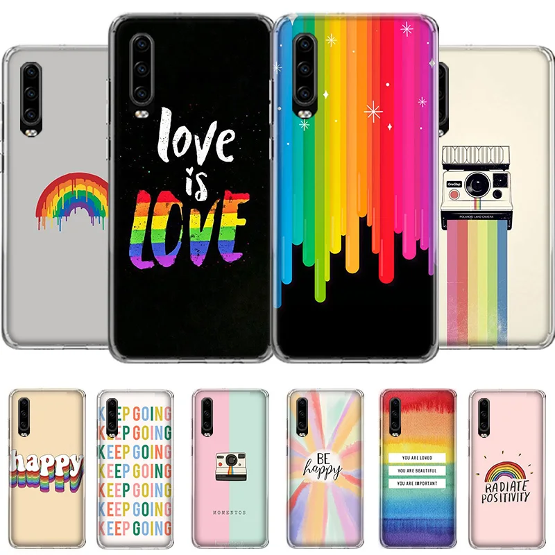 

INS Rainbows Color Phone Case For Huawei Honor Y 5 6 7 8 9 10 20 LITE A X S Pro NO/Finger Cover Coque soft Silicone TPU