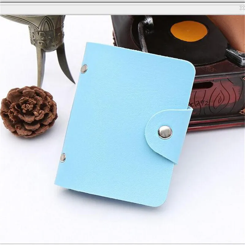 Модный популярный мужской женский кожаный кредитный держатель для карт чехол держатель для карт Кошелек Визитная карточка Удобные сумки - Цвет: Sky Blue