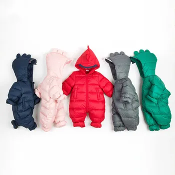 

Russian Winter Children's Clothing Down Dinosaur Jacket Boys Outerwear Coats Thicken Waterproof Snowsuits Girls Clothing