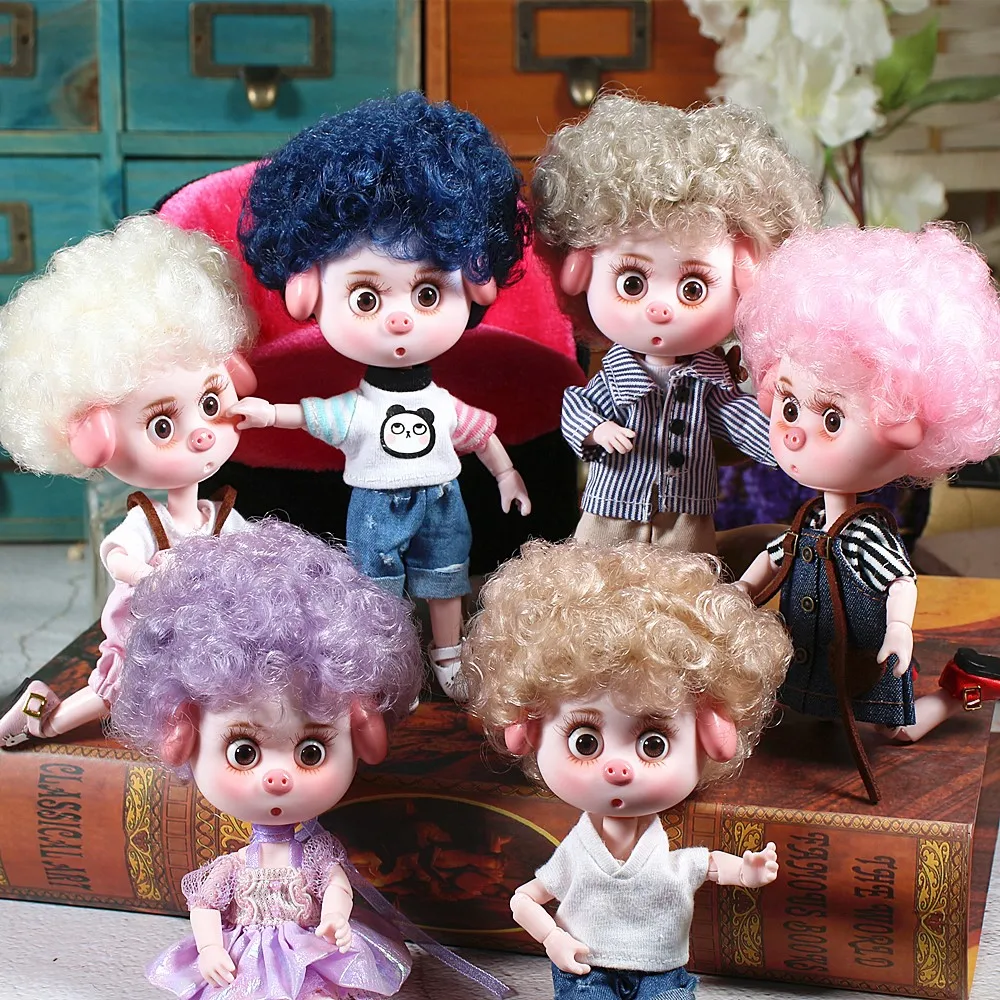 1/12 BJD blyth кукла 26 шарнирное тело Милая свинка ob11 кукла с одеждой Обувь Детский подарок 15 см мини кукла имя от DODO