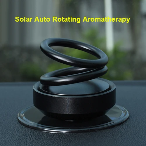 iphone charging stand Car Aromatherapy Air Freshener Double Rings Rotary Suspension Rotating Solar Auto Rotating Auto Diffuser Perfume Car Ornament cell phone holder for car Holders & Stands