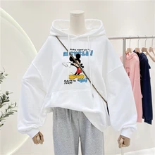 

2022 New Disney Mickey Mouse Hoodies Women Funny Mickey Anime Fleece Thick Kawaii Sweatshirts 90s Graphic Harajuku Hoody Female