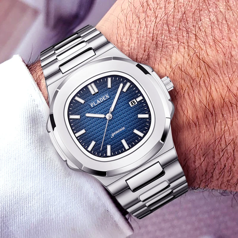 PP NAUTILUS 5711 Designer PLADEN Brand Watch For Men Fully Steel Luminous Hands Top Luxury Mens Wrist AAA patek Watch Male Clock afbeelding