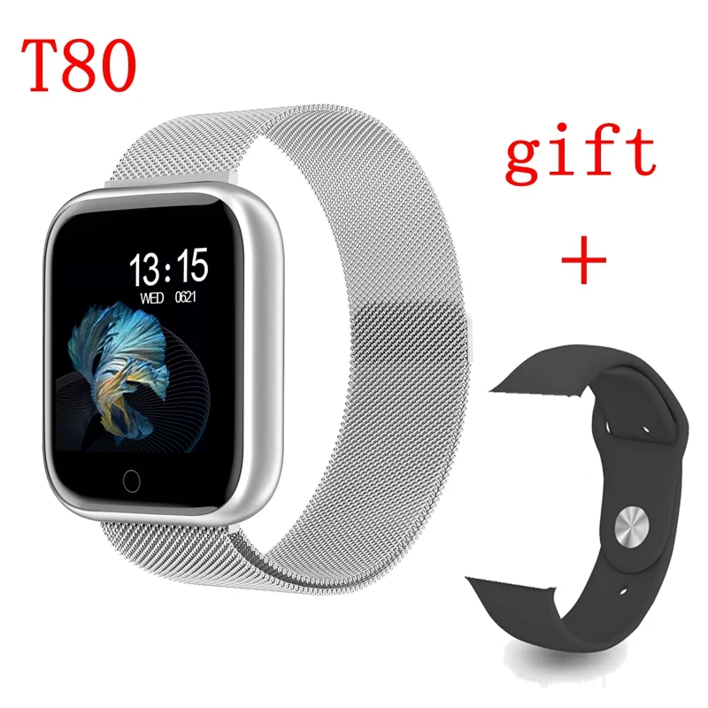 T80silver add gift Женские IP68 Водонепроницаемые Смарт-часы P70 P68 Bluetooth 4,0 Смарт-часы для Apple IPhone xiaomi LG монитор сердечного ритма фитнес-трекер - Цвет: T80silver add gift