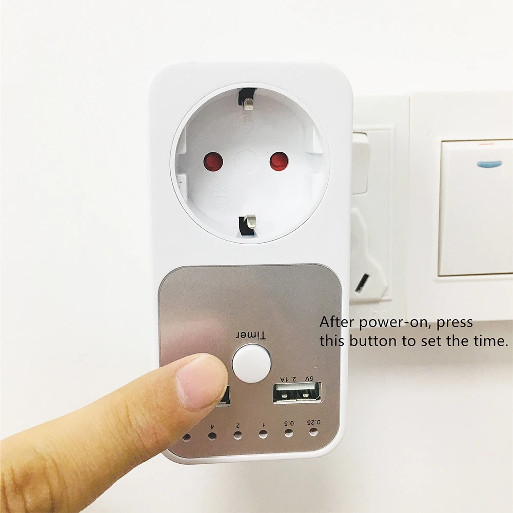 UK/FR/EU штекер домашний настенный стол USB зарядное устройство адаптер штекер таймер обратного отсчета умный переключатель времени таймер