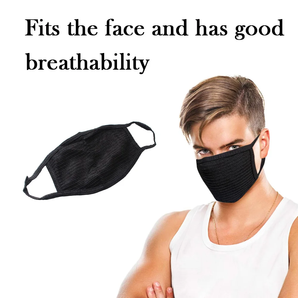 

Anti-dust Breathable Earloop Mouth Face Mask Protection Care Black Mask Cotton Mask or 10 pcs filter Unisex Black Cycling