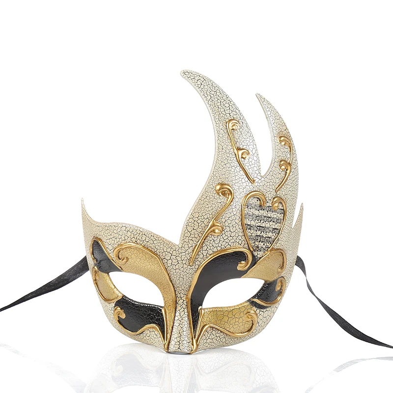 

Half Face Venetian Mask Flame Styling Crack Men's Mask Carnival Party Ball Halloween Cosplay Mask Costume