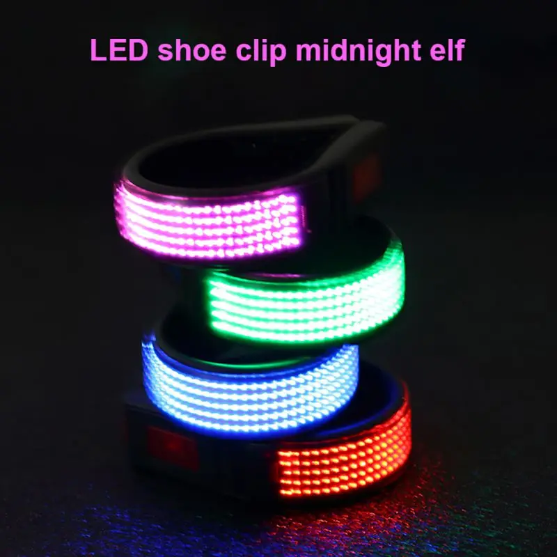 Halloween LED Shoes Clip Lights USB Charging Night Running Gear Color Changing Safety Clip Lights for Halloween Dance Party