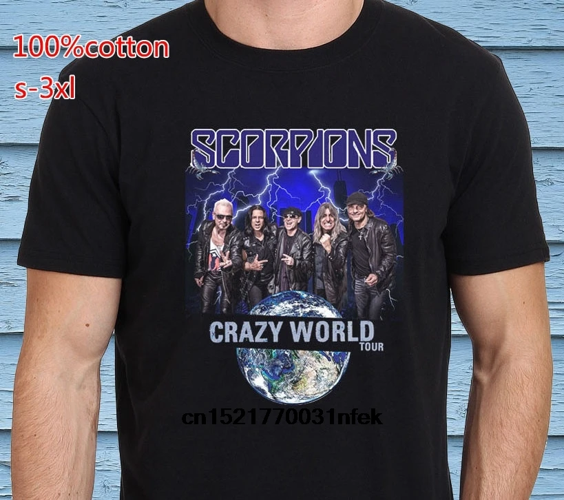 Мужская футболка новинка Scorpions Crazy World Tour забавная для мужчин |