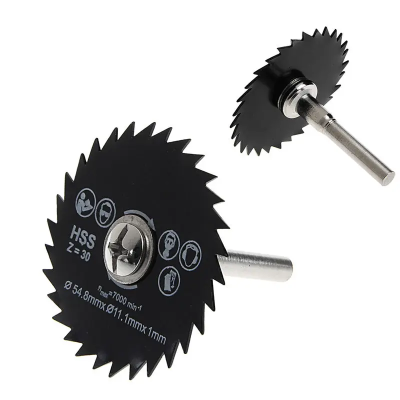 

3 Pcs Circular Saw Blades 54.8mm For Wood Steel + Mandrel Cutting Rotary Tools