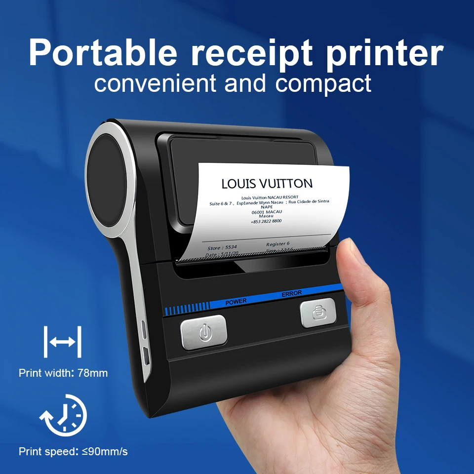 Bluetooth Receipt Printers Wireless Thermal Printer termal yazıcı 80mm Compatible Android/Windows Mini POS Printer Restaurant portable photo printer for phone