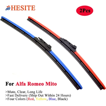 

HESITE Colored Winshield Wiper Blades For Alfa Romeo Mito Body Kit Accessories 2Pcs Front Window Screen Universal Wipers 26"+14"