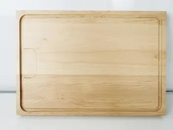 

Organic Maple Wood Cutting Board with Juice Groove - Best Kitchen Chopping Board for Meat (Butcher Block) Cheese and Vegetables