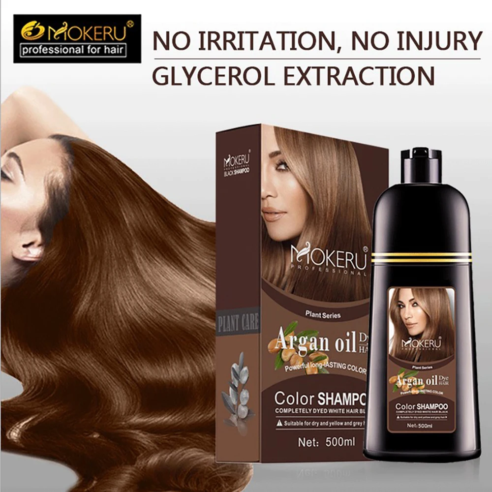 Hddf8dd4a226c43958afbf2731dba379am Beauty-Health Natural Argan Oil Essence Instant Hair Dye Shampoo