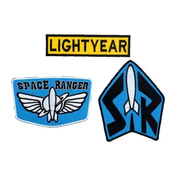 

LIGHTYEAR RANGER SPACE ROCKET Patch Embroidered Applique Sewing Label punk biker Patches Clothes Stickers Apparel