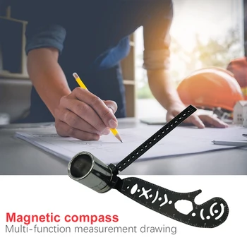 

Multi-function Measuring Tools Mini Compass Protractor Combo Patterns Protractor Angle Drawing Ruler Angle Finder Meter