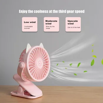 

Clip Type Mini Aromatherapy Fan USB Rechargeable 3 Speeds Rotatable Small Desk Fan KQS8