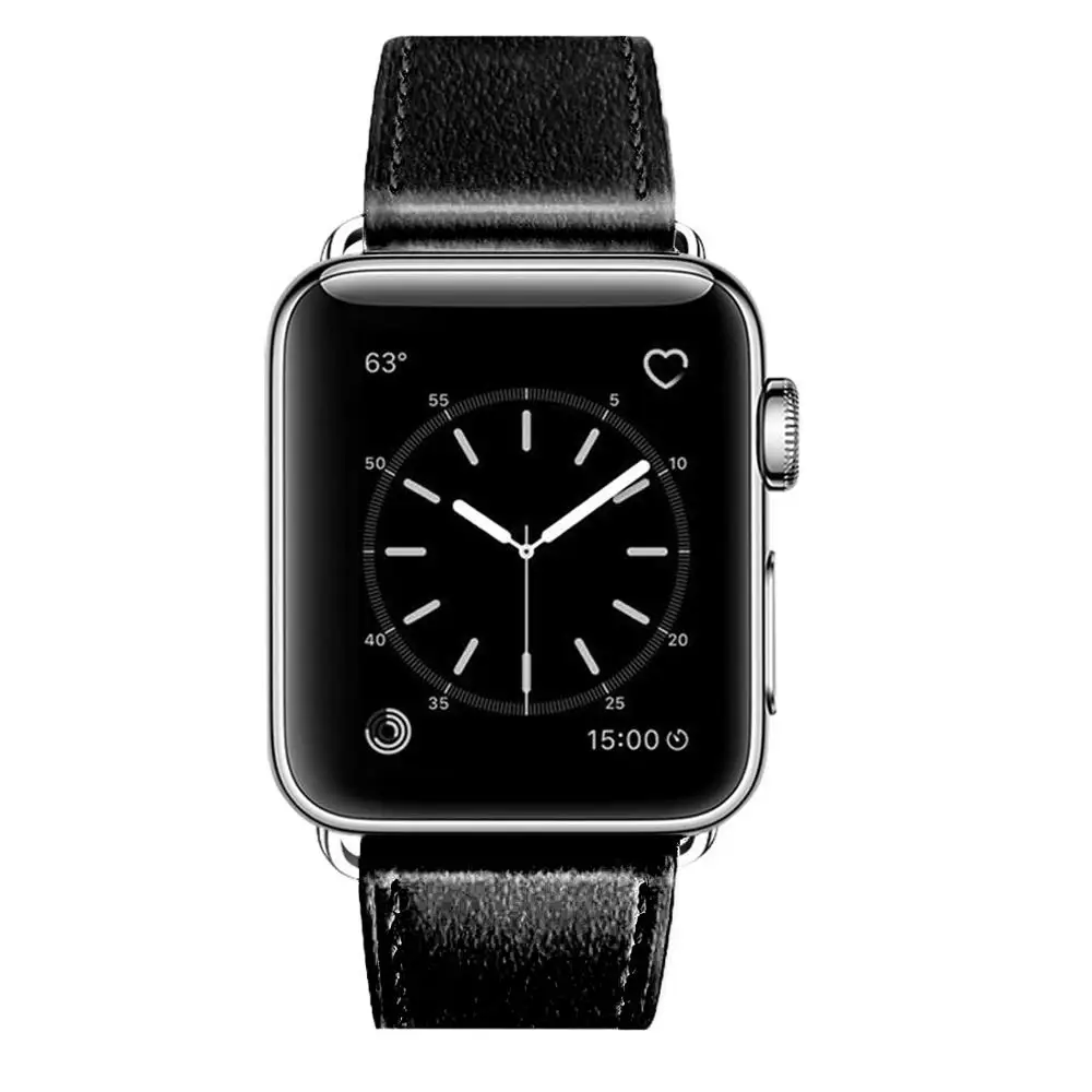 Данная панель поддерживает 3 цвета Лидер продаж кожаный ремешок для наручных часов Apple Watch, версии 5/3/2/1 Спортивный Браслет, 42 мм, 38 мм, ремешок для наручных часов iwatch, 4 полосы - Цвет ремешка: Черный