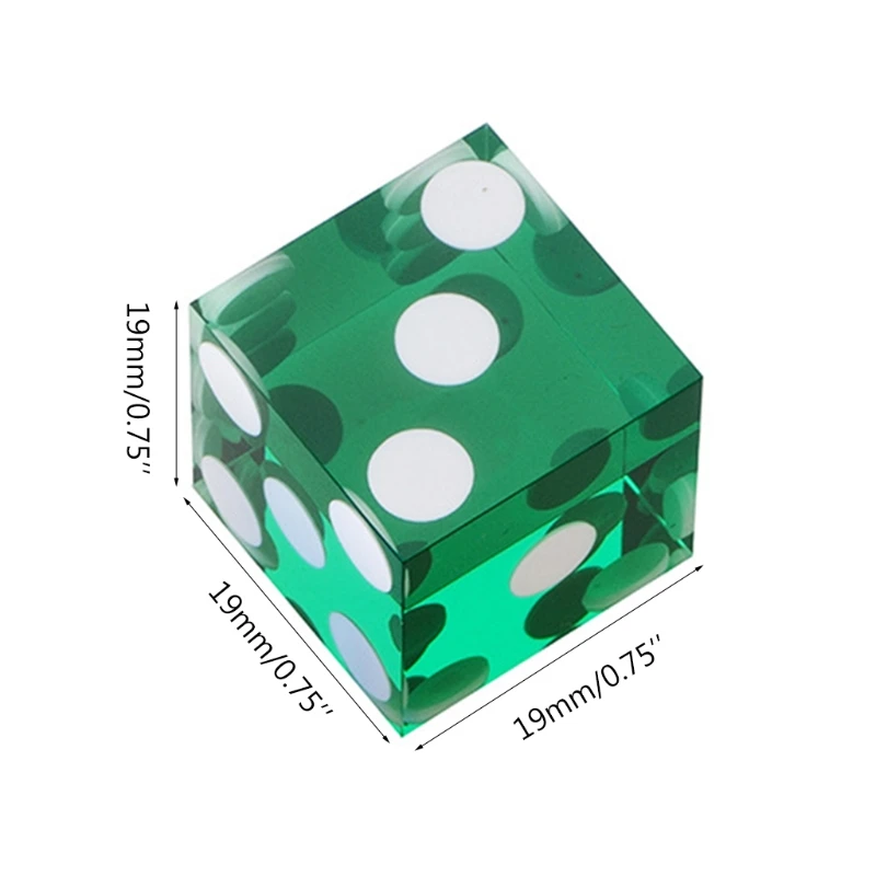 5pcs High-grade Acrylic Transparent Dice D6 19mm Casino Dice with Razor Edges