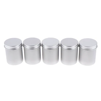 

5Pcs 80ml Round Aluminum Tin Jar Cosmetic Empty Container Lip Balm Salve Can
