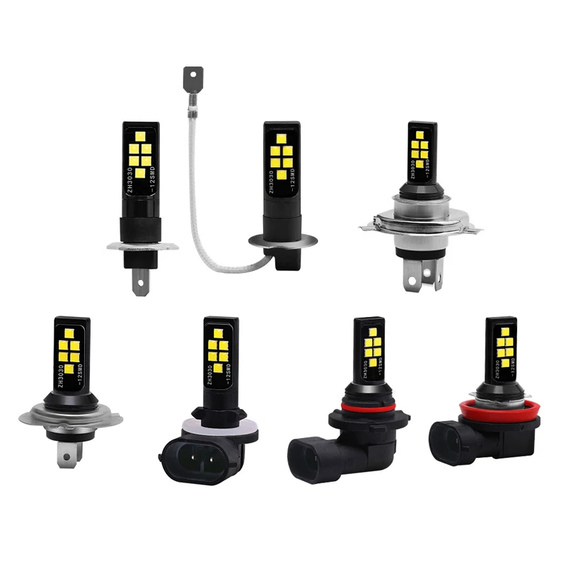 20 шт. противотуманный светильник H11 H8 H4 H1 H3 H7 9005 9006 3030 12 SMD чипы Автомобильный
