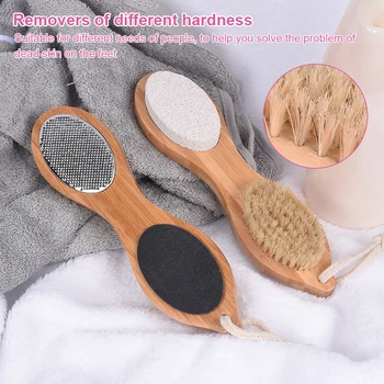 

1Pcs 4 in 1 Callus Hard Skin Remover 2-Sided Pedicure Foot Shaver Kit Wooden Foot File Foot Care Pedicure Rasp Tools Foot