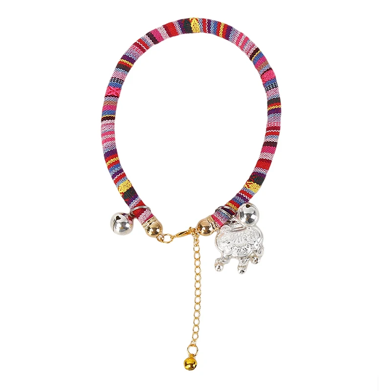 1Pcs Adjustable Colorful Soft Nylon Dog Collars Rainbow Cat Collars With Bells Cat Bell Necklace Collar For Little Pet Dogs Cat 1Pcs Adjustable Colorful Soft Nylon Dog Collars Rainbow Cat Collars With Bells Cat Bell Necklace Collar For Little Pet Dogs Cat