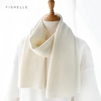white wool scarves women winter knitted scarf adults thin warm short scarves adults solid color 2