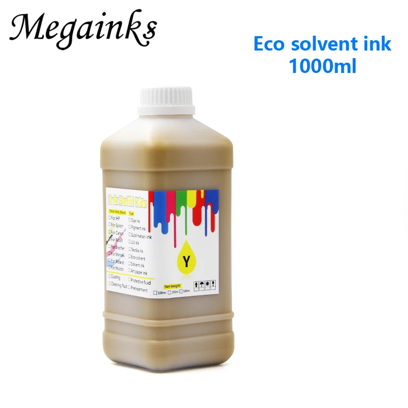 1000ml x 4PC Outdoor eco Solvent Ink for Epson DX5 DX7 XP600 TX800 printhead for epson 1390 1400 1410 R290 R330 L800 L805 L1800