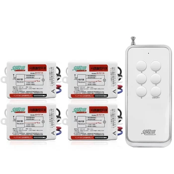 

Free Shipping JD211A1N4 4 Way RF Learning Code 110V& 220V 433MHZ Digital Wireless Remote Control Switch