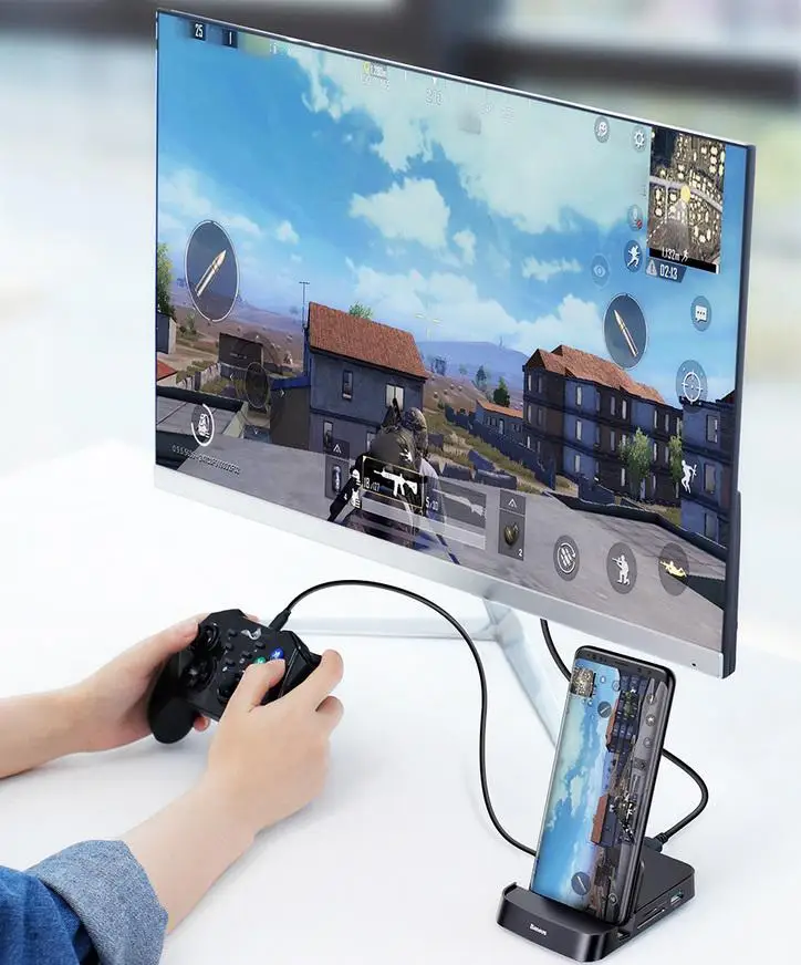Baseus концентратор USB Type C док-станция Pad станция USB-C к HDMI док-станция адаптер питания для huawei P30 P20 Pro для samsung S10 S9