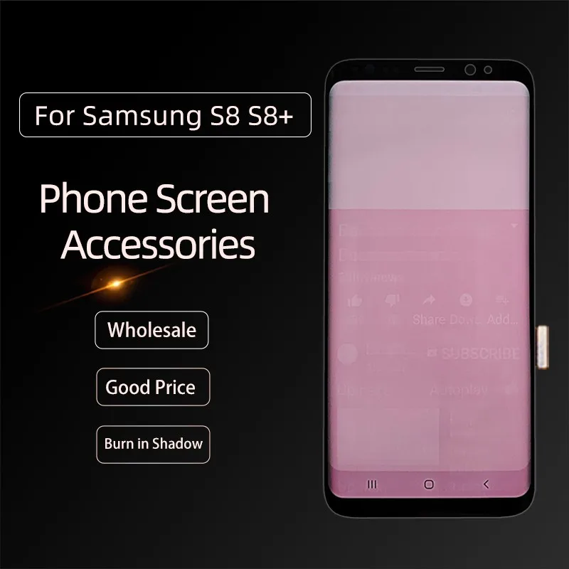 Купить Оригинальный сенсорный экран в сборе для Samsung Galaxy S8 LCD AMOLED Burn In с рамкой G950F G950U Plus | Mobile Phone LCD Screens (1005003476302768)