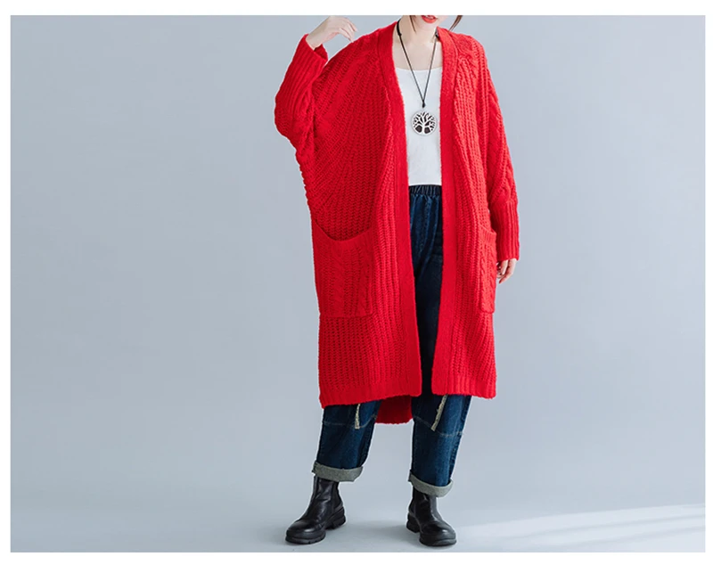 ARCSINX красный свитер женский плюс размер 4XL 5XL 6XL Модный корейский женский кардиган большой размер длинный рукав осенний кардиган женский