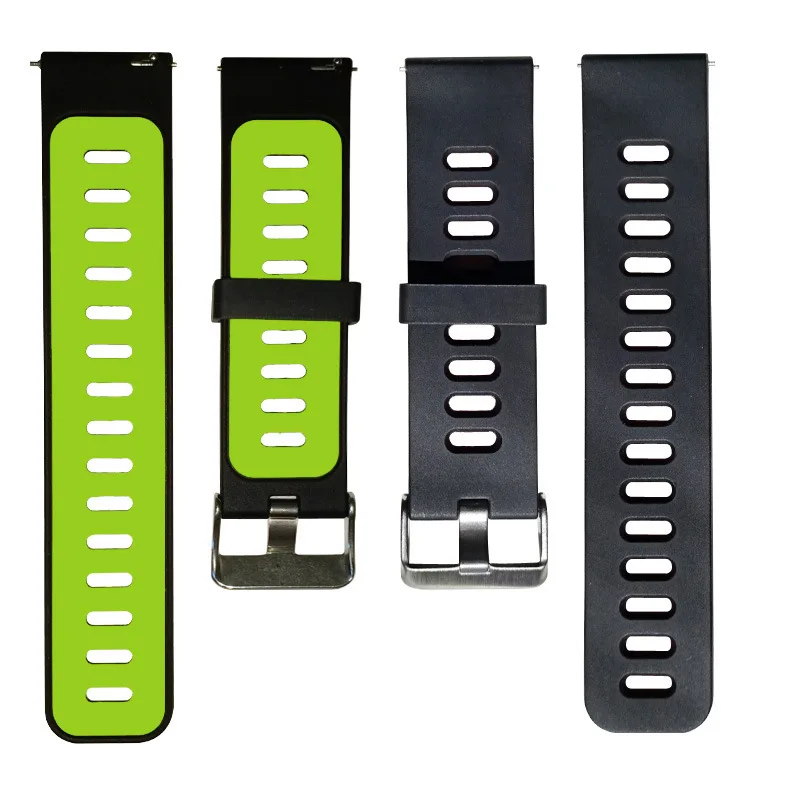 black green Спортивный силиконовый ремешок для часов для Xiaomi Huami Amazfit Pace/Stratos 2 2 S/GTR 47 мм ремешок 22 мм для Galaxy 46 мм Шестерня S3 - Цвет ремешка: black green