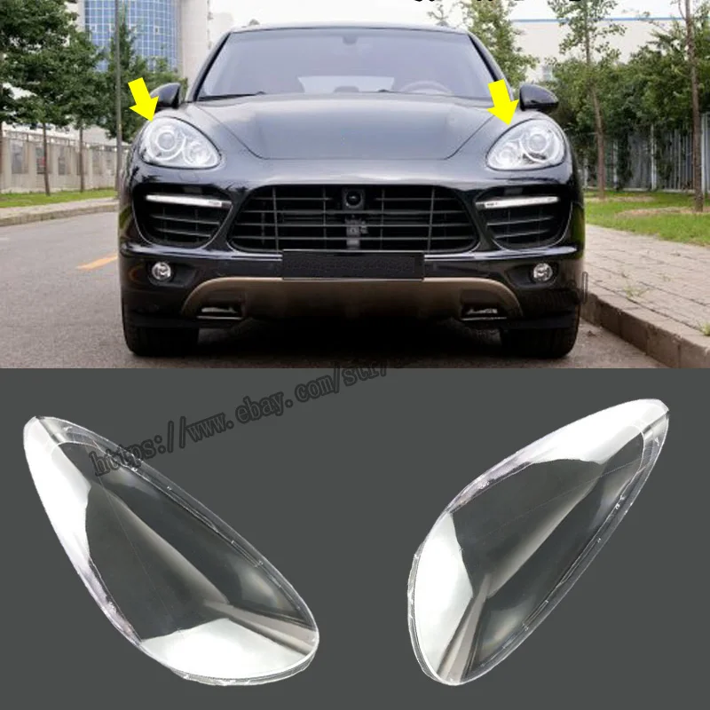 

For Porsche Cayenne 2010 11 12 13 2014 Headlight Headlamp Lens Cover Right&Left 2pcs Car modification accessories