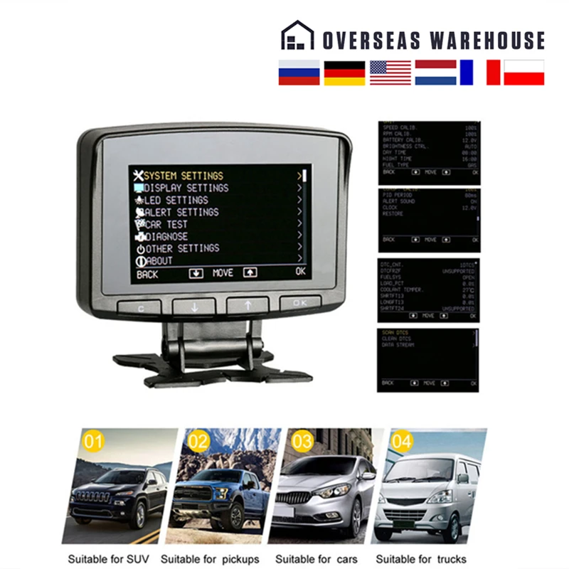 Автомобильный сканер ATOOL X50 PRO измеритель скорости с дисплеем OBD2 Предупреждение о