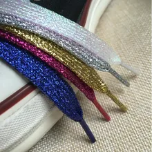 1piar новая спортивная обувь на шнурках; шнурок золотого цвета серебро плоские шнурки для обуви для Для женщин обувь для девочек, обувь Мульти цветные шнурки