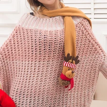 Students Children Wool Scarves Santa Claus Elk Scarf Snowman Doll Scarves Cute Cartoon Christmas Gift Cute Children's Neck Scarf