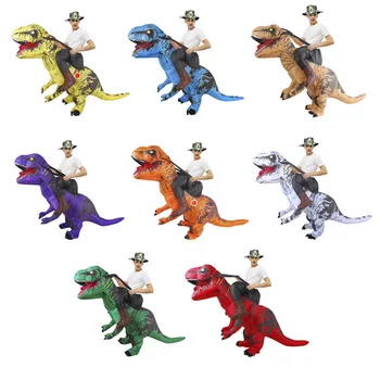

T-REX Riding Costume For Adults Jurassic World Mascot Inflatable Costume Halloween Dinosaur Cosplay Party Anime Costume