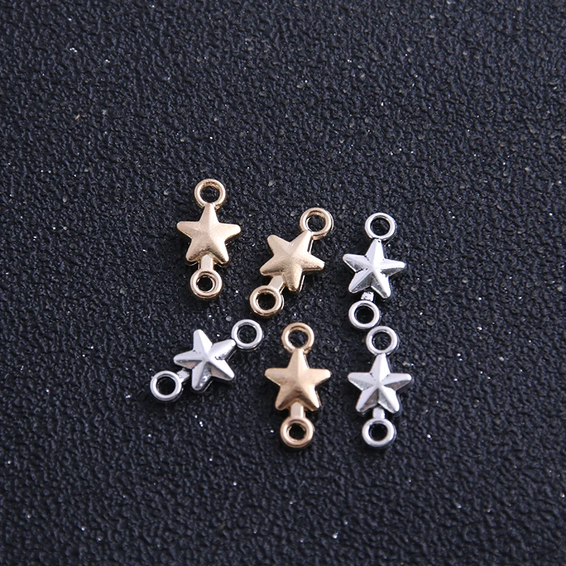 30pieces/lot 7.5*15mm Wholesale Gold/Sliver Alloy Diplopore Pentagram type Connectors Charm Jewelry Findings 30pieces/lot 7.5*15mm Wholesale Gold/Sliver Alloy Diplopore Pentagram type Connectors Charm Jewelry Findings