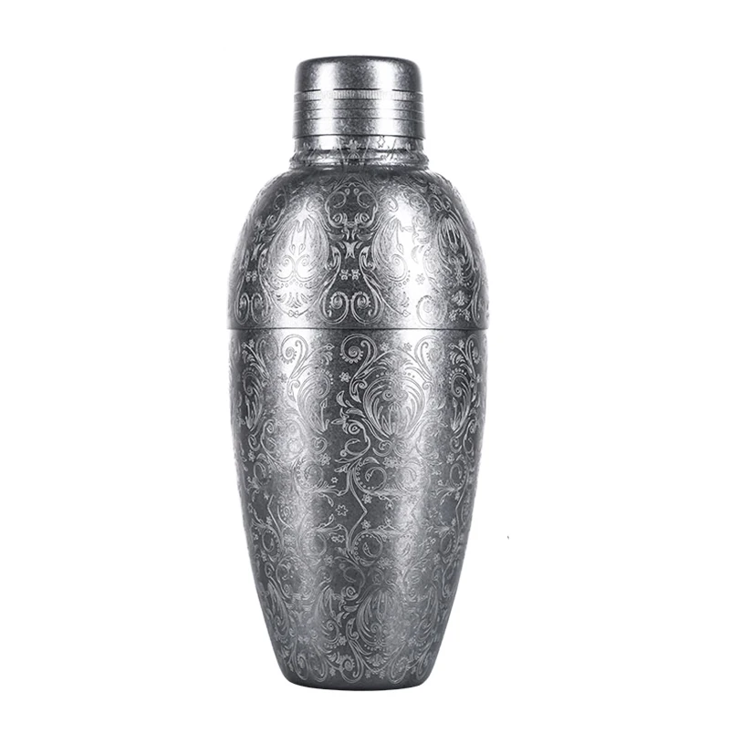 Glass Drinkware 500ml 3Pieces Vintage Cocktail Shaker Bar Shaker Cobbler Bar Tools