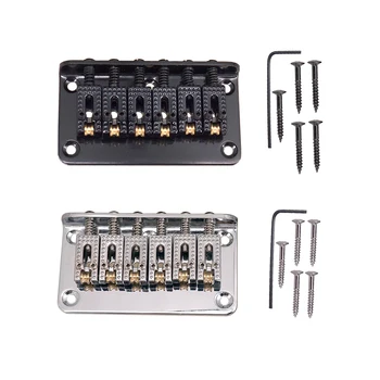 

6 String Guitar Roller Saddle Bridge Stringer Saddle Bridger Wrench with 5 screws Set String Instrument